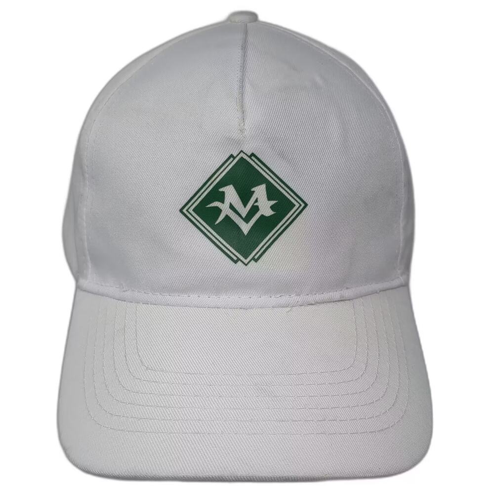 Hit White Baseball Cap One Size Green Diamond Logo Adjustable Strapback Hat